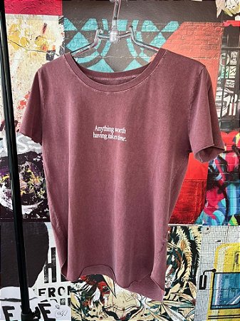 T-Shirt Takes Time Marsala Estonado