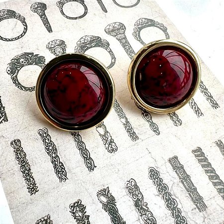 Brinco Circle Vermelho Rajado