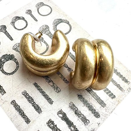 Brinco Argola Dupla Dourado Fosco