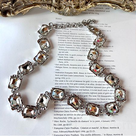 Colar Riviera Moldura Prateado