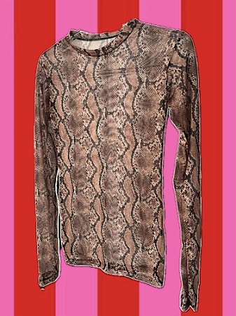 Blusa Segunda Pele Cobra Marrom