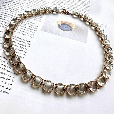 Colar Riviera Pedras Dourado