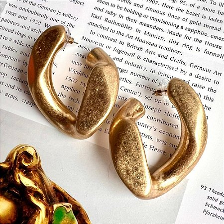 Brinco Argola Elo Dourado Fosco