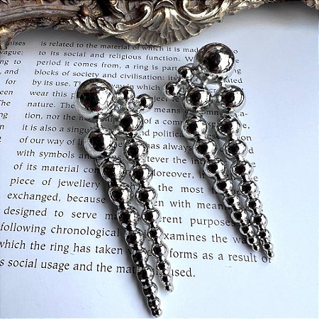 Brinco Esferas Prateado