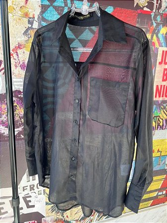 Camisa Chiffon Preta