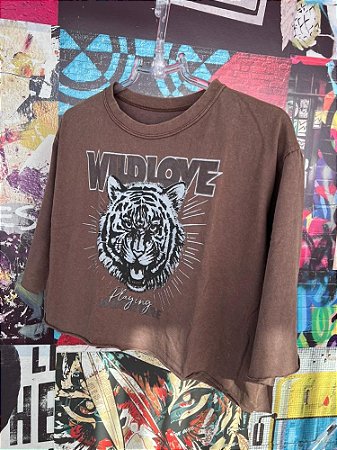 Cropped Wild Love Marrom