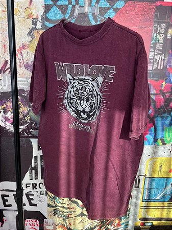 Maxi T-shirt Wild Love Vinho