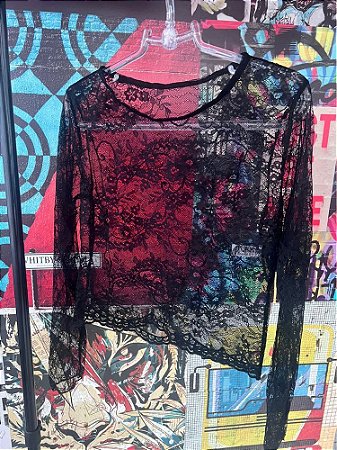 Cropped Renda Preta