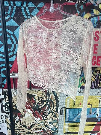 Cropped Renda Creme
