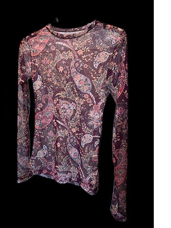 Blusa Segunda Pele Paisley Marrom