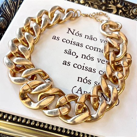 Colar Elos Dourado Fosco