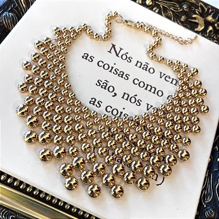 Colar Gola Malha Dourado