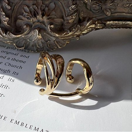 Piercing Quatro Fios Vazados Dourado