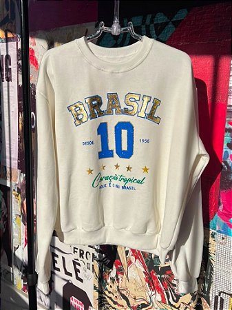 Blusa Moletom Brasil Off White