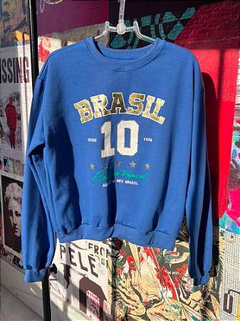 Blusa Moletom Brasil Azul