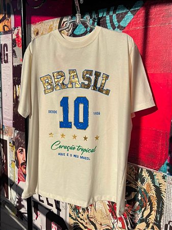 Maxi T-shirt Brasil 10 Off White