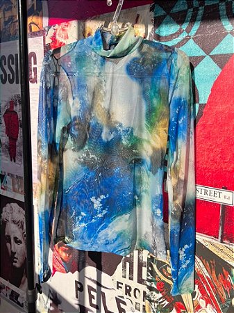 Blusa Segunda Pele Aquarela Azul