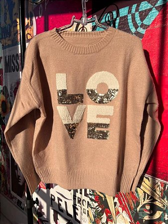 Blusa Tricot Love Bege