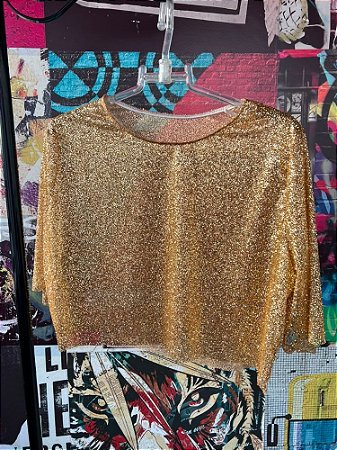 Cropped Glitter Dourado