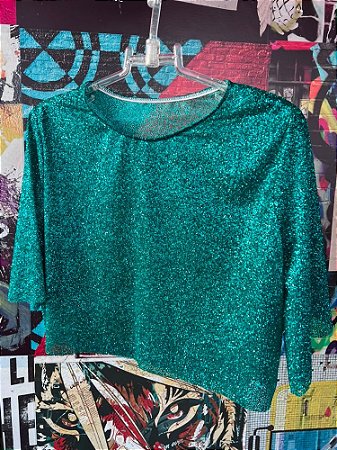 Cropped Glitter Verde