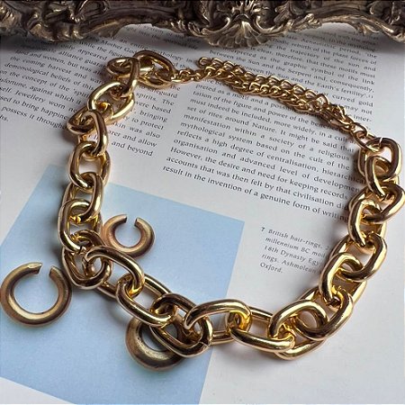 Colar Elos Fat Dourado