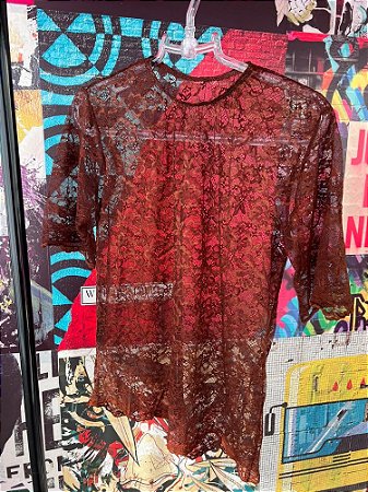 T-shirt Renda Marrom