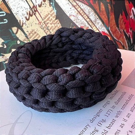 Pulseira Macramê Larga Preta