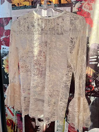 Blusa Renda Babados Off White