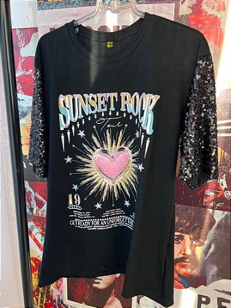 T-shirt Sunset Rock Paetês