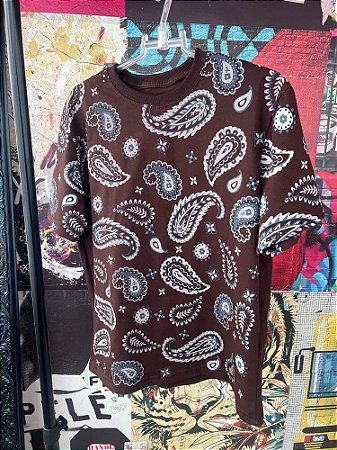 T-shirt Paisley Marrom Azul