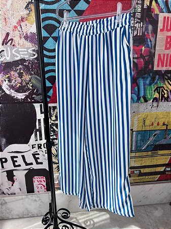 Calça Listrada Azul