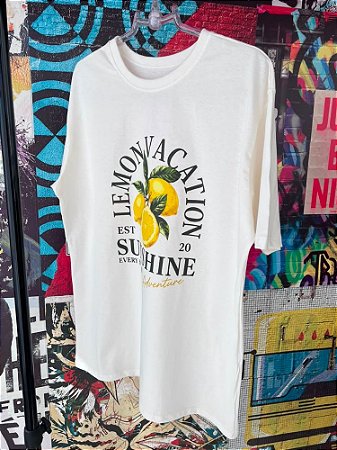 Maxi T-shirt Lemon Vacation Off White