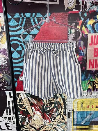 Shorts Listrado Azul Off