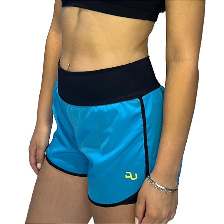 Shorts Sobreposto Azul Turquesa