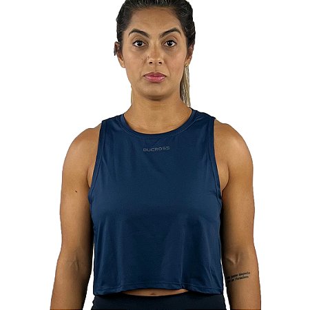 Regata Cropped Run Azul Marinho