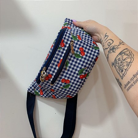 Pochete Xadrez e Cerejas