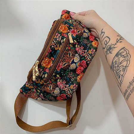 Pochete Onça e Flores