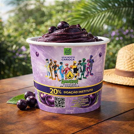 Açaí Premium Puro 360ml - Maior concentração de fruta e mais cremoso