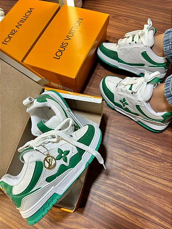 Tênis Louis Vuitton skete Prime - Branco c Verde