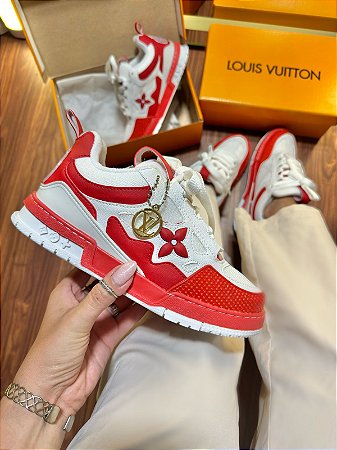 Tênis Louis Vuitton skete Prime - Branco c Vermelho