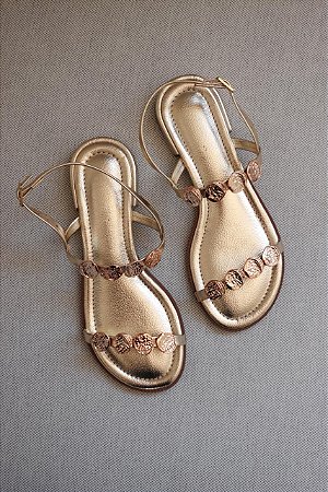 Rasteira Carla dourada