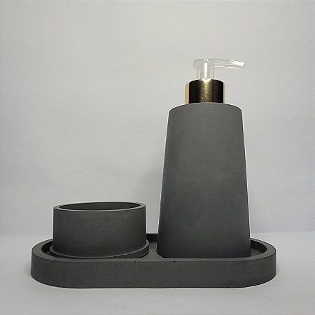 Kit saboneteira com bandeja e porta joias