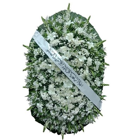 9A - Coroa de Flores para Velório - Celestial Branca