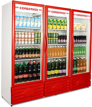 Expositor Refrigerado Vertical 3 Portas Vermelho ERV-1300/V Conservex