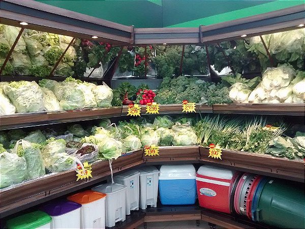 Expositor de Vegetais e Produtos Art-Market ref: art27- Cristal Aço