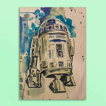 Quadro Star Wars Aquarela R2D2