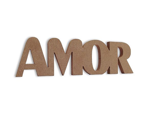 Amor em Mdf Cru 35 Cm x 15 Cm - Modelo 01