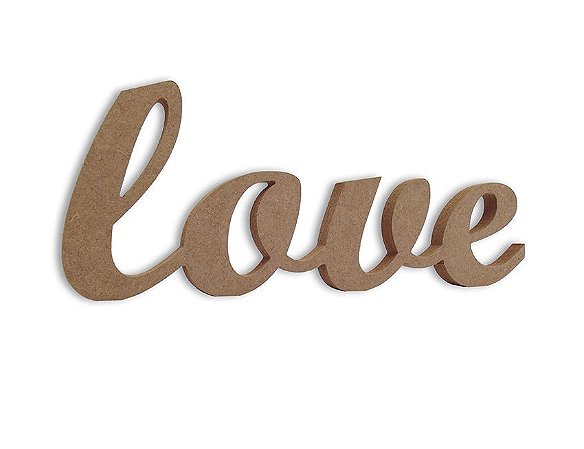 Love em Mdf Cru 35 cm x 13 cm - Modelo 06