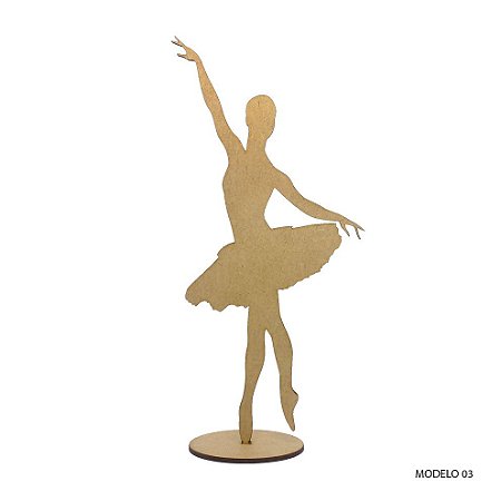 Bailarina Em Mdf Para Decoração - Modelo 03
