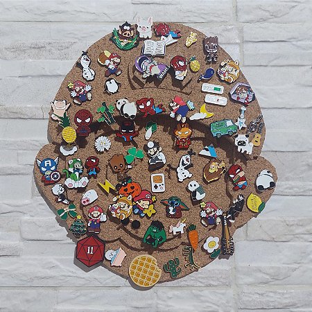 Mural cortiça pins e botons super mario